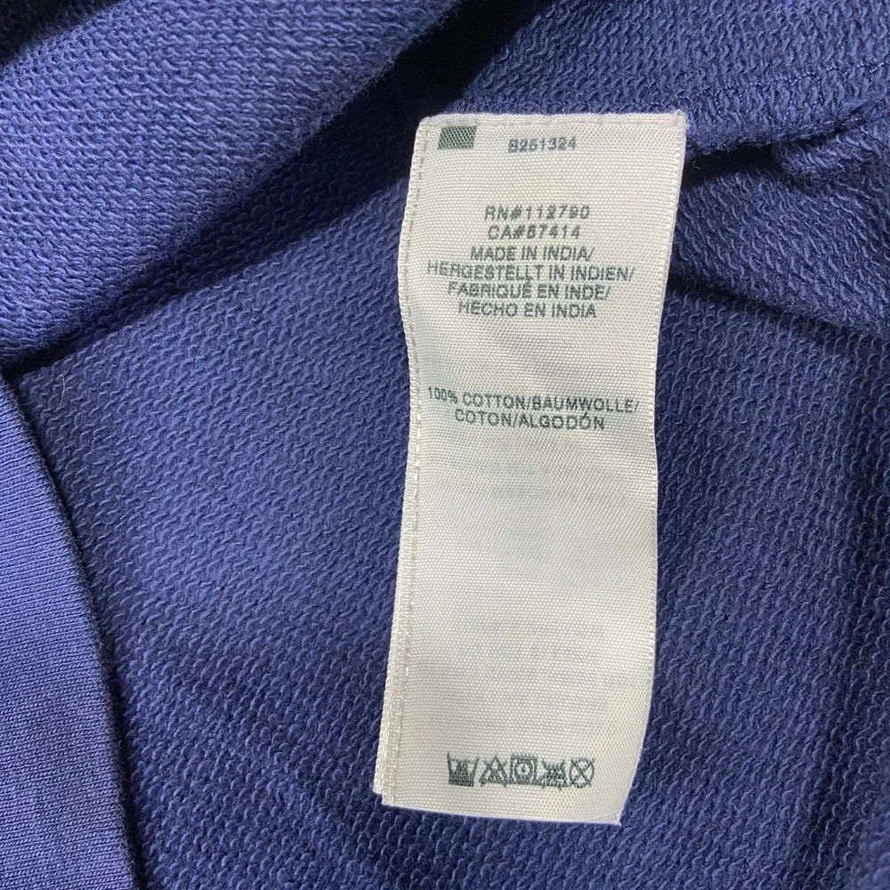 True Religion Sweatshirt Sz Large‎ Blue Cotton Spell Out Logo Terry Knit Ribbed